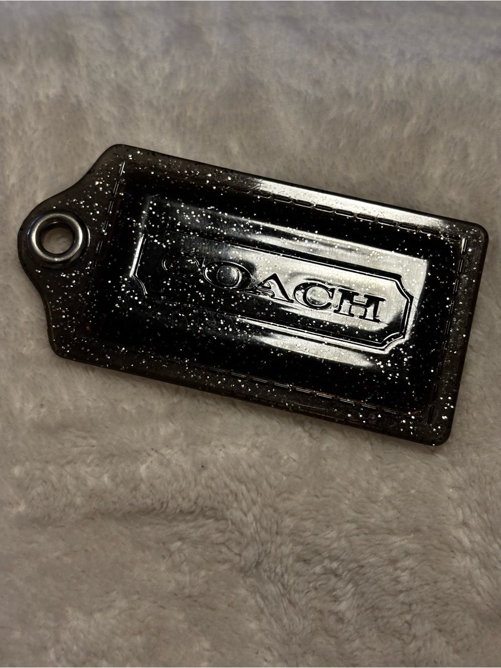 Coach Black Glitter Resin Bag Tags Duo - Picture 5 of 8